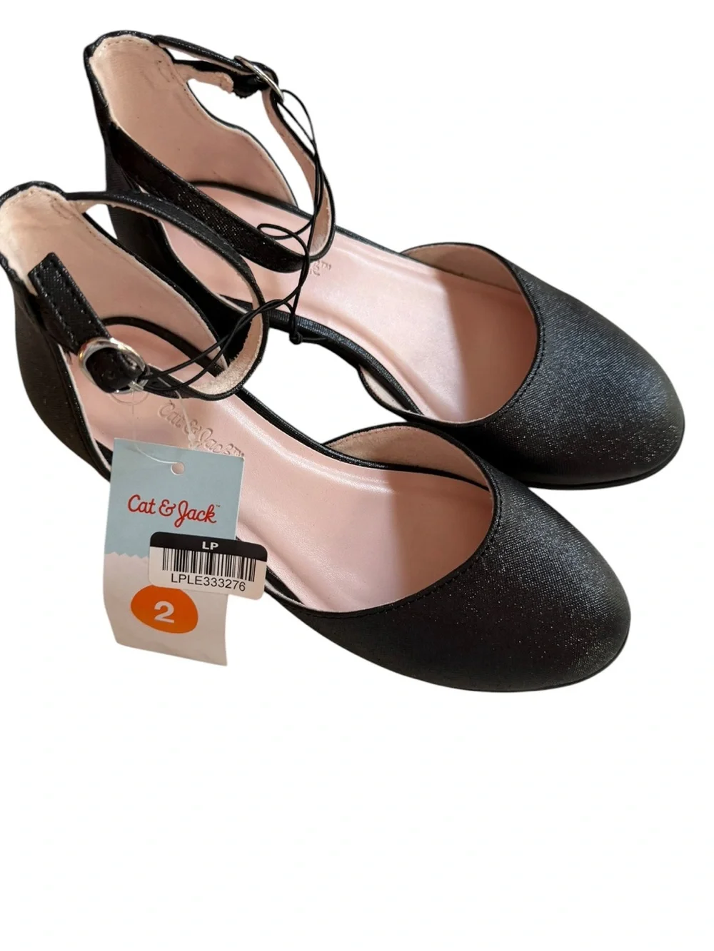 Cat & Jack Hazel Black Girls' Ankle-Strap Mary Jane Dress Shoes NWT Size 2
